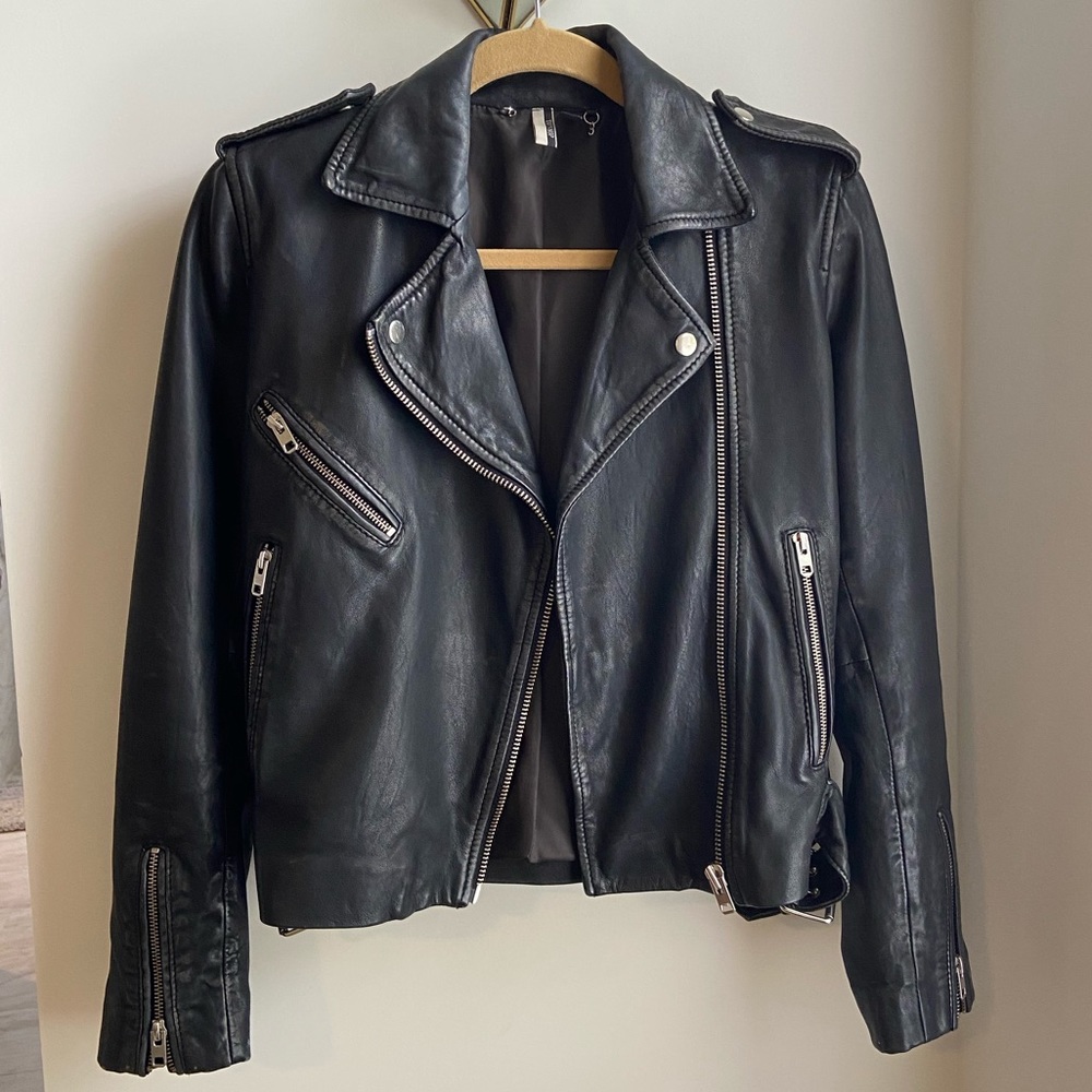 Topshop real leather jacket